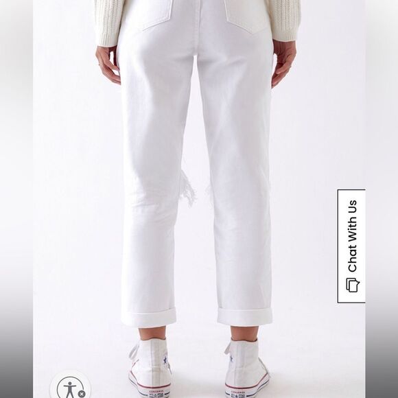 PacSun Prime Torn White Mom Jeans size 29 very distressed - Picture 5 of 14
